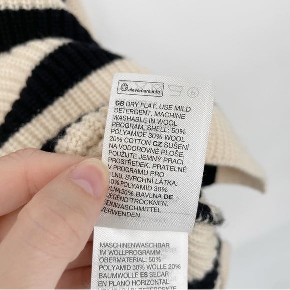 & Other Stories Half-Zip Striped Oversized Boxy Sweater Large Stockholm Atelier - Picture 10 of 12